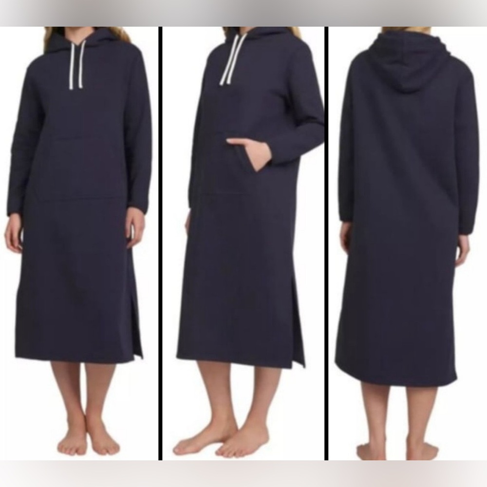 Lands' End Women's Hooded Lounger Hoodie Dress